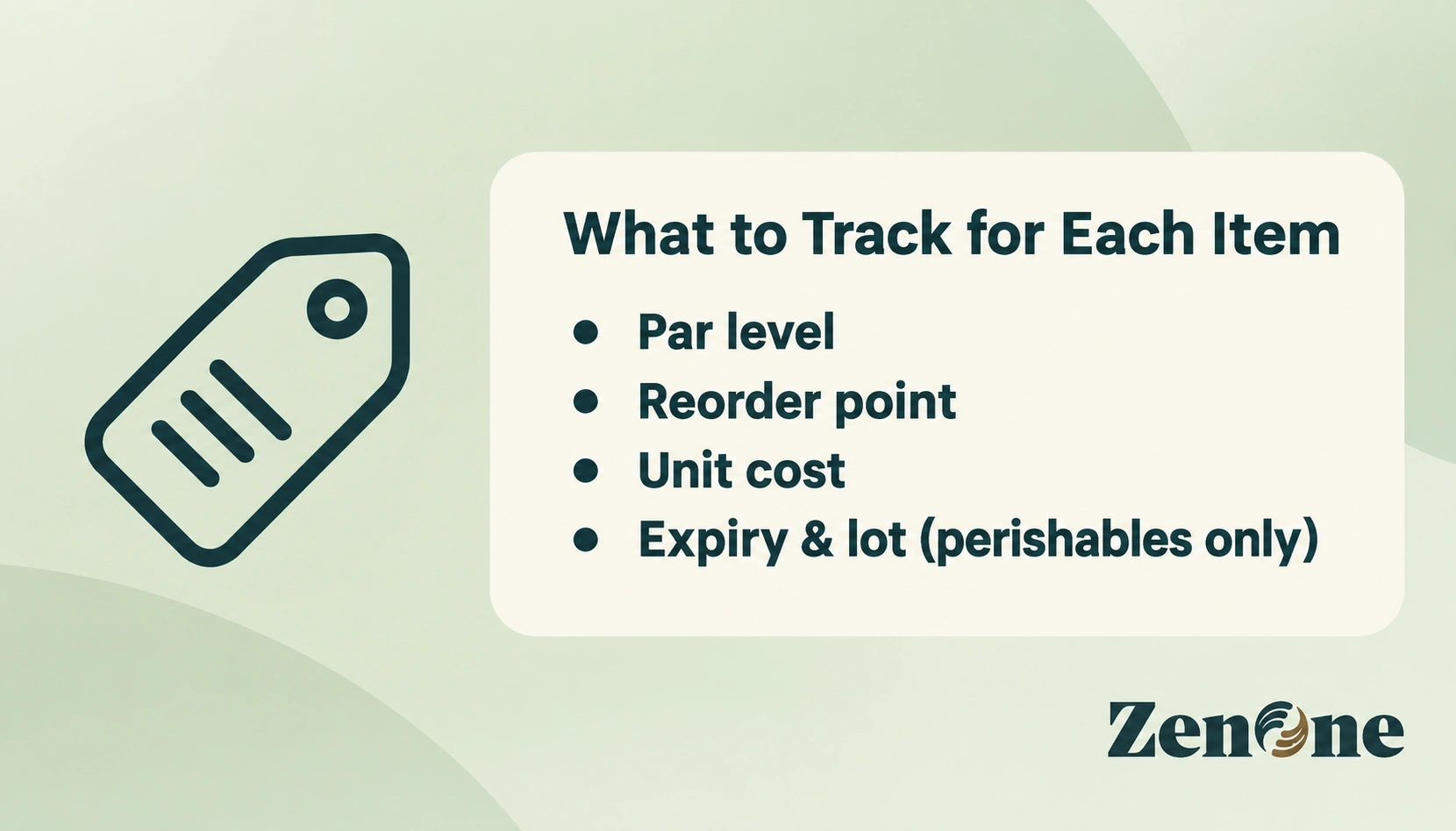 Fields to track for each dental inventory item: par level, reorder point, unit cost, and expiry or lot number for perishables
