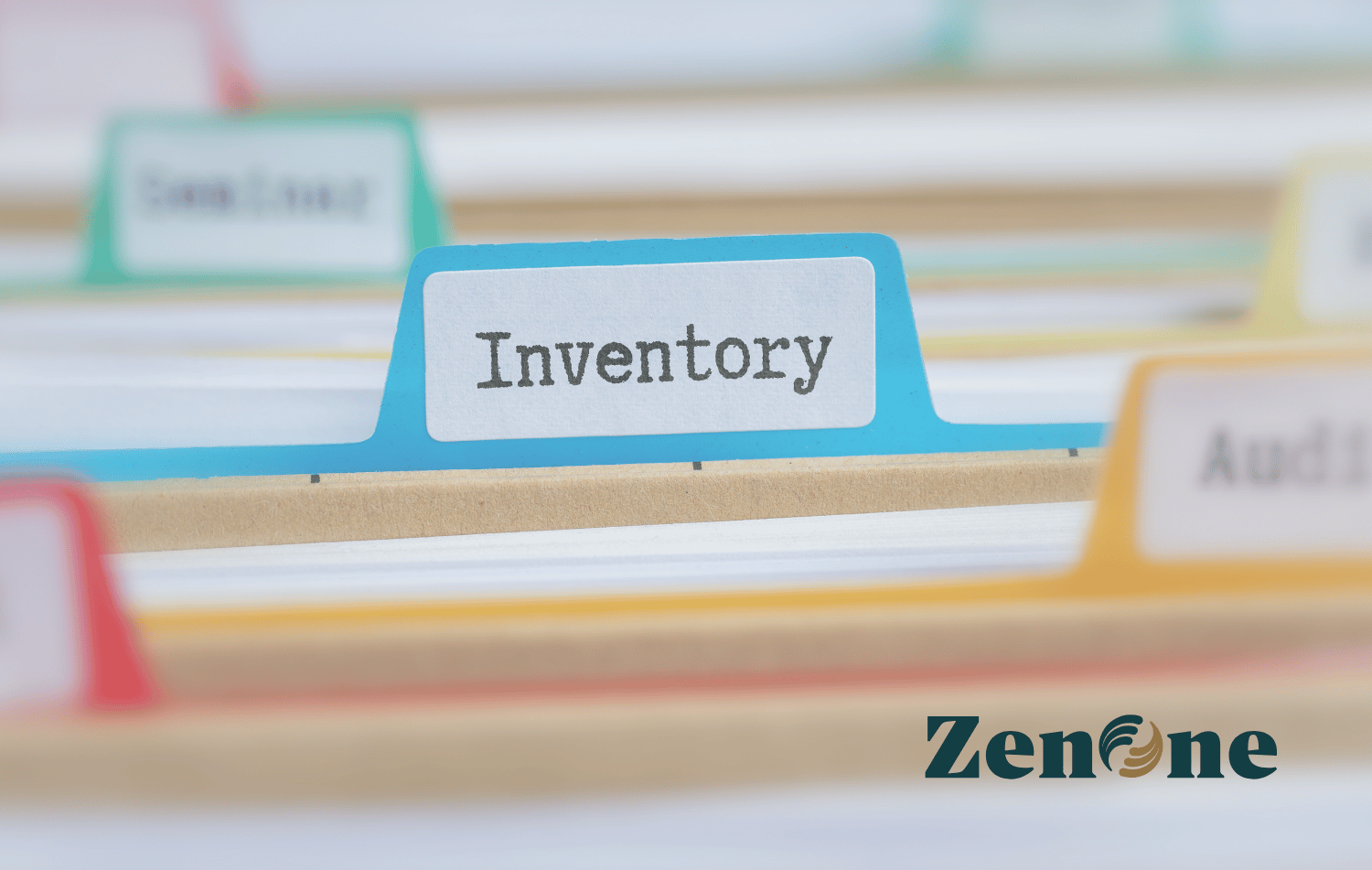 An Inventory file folder labeled among color-coded dental practice records