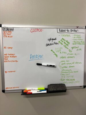 Whiteboard tracking dental supply orders